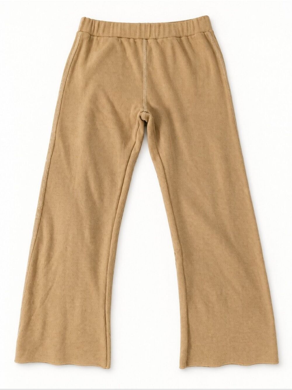 POL Tan Textured Wide Leg Lounge Pants Size Large